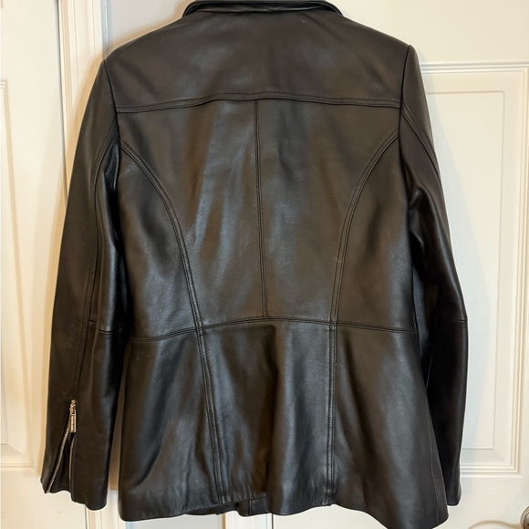 Women's Black Michael Kors Leather Jacket - Picture 5 of 8
